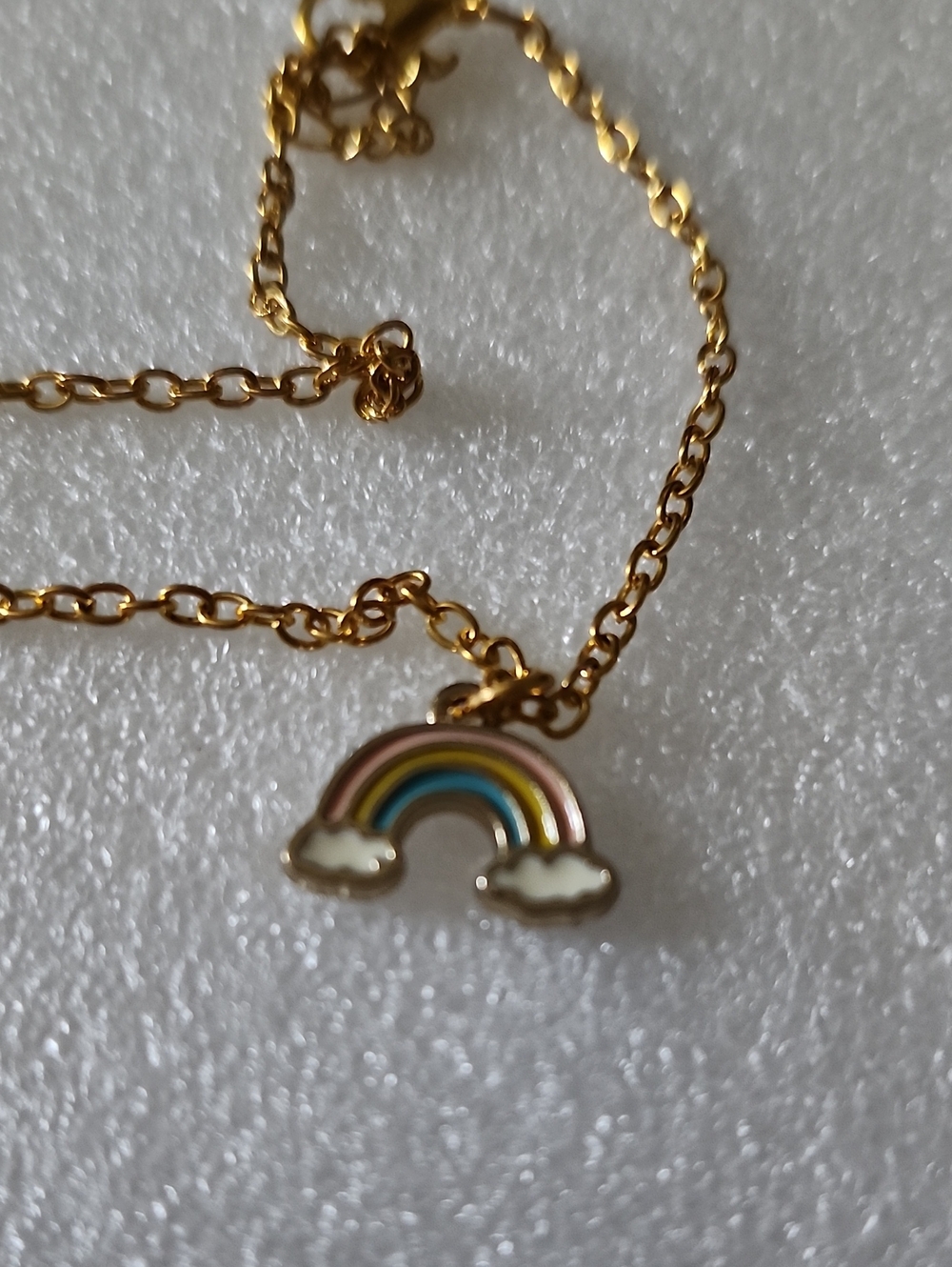 Hand Crafted Gold Rainbow Bracelet / Anklet with Pastel Enamel